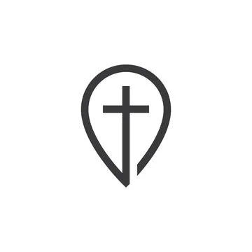 Church location logo vector 스톡 일러스트