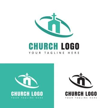 Church logo design template. Stock Illustration