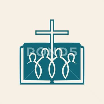 Church logo. Loving Christ and the Gospel His disciples Stock Illustration