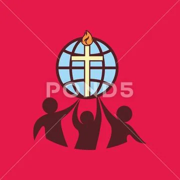 Church logo. Loving Christ and the Gospel His disciples Stock Illustration