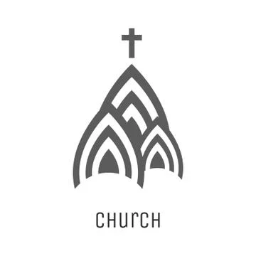 Church logo vector icon Illustration