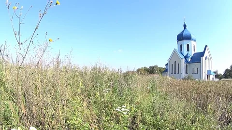Church in the middle of the field Video stock 81504960