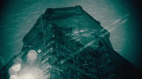 Church in the middle of snowfall. Video stock 59757912