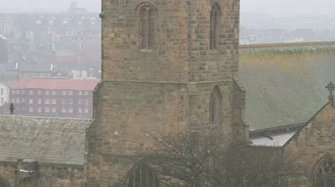 Church in Mist Stock Footage 11151607