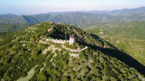 The church, a monastery in the mountains. Stock Footage 78044731