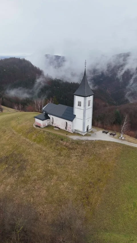 Church on a mountain Stock Footage 307417403