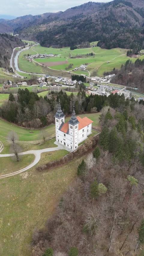 Church on a mountain Stock Footage 307417444