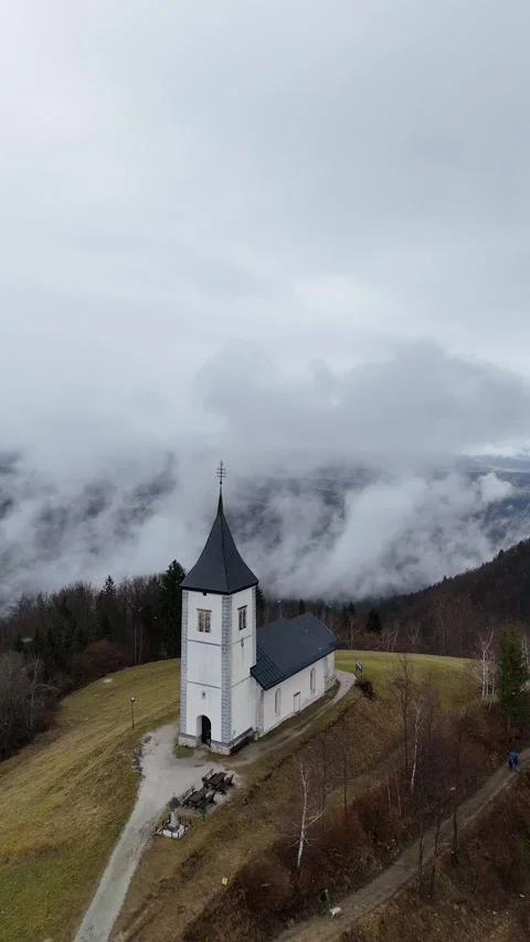 Church on a mountain Stock Footage 307417492