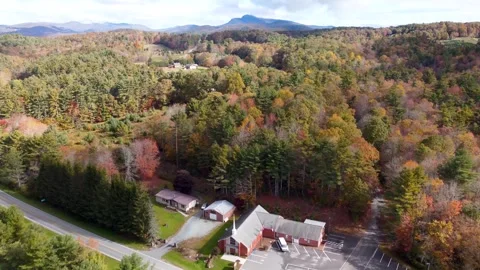 Church in the Mountains during fall Stock Footage 321717816