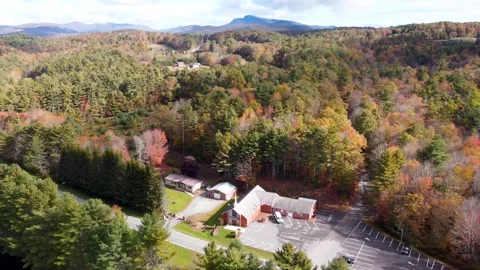 Church in the Mountains during fall Stock Footage 321717821