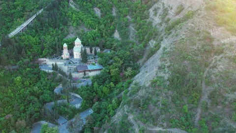 Church On a Mountainside In The Sunlight Stock Footage 226204015