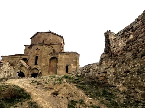 Church of Mtskheta Jvari monastery in Georgia Stock Photos