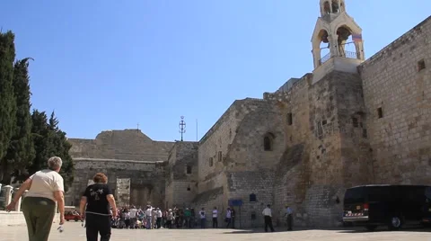 Church of the Nativity in Bethlehem, Israel Stock Footage