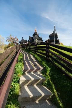 Church of Nativity of Blessed Virgin Mary, Vorokhta, Ukraine, Carpathians Stockfoto's
