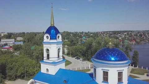 Church of the Nativity of the Blessed Virgin. Perm Krai. City of Dobryanka 库存影片 155288931