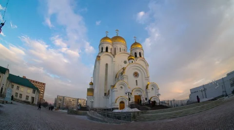 Church of the nativity, krasnoyarsk, hyperlapse Stock Footage 45803857