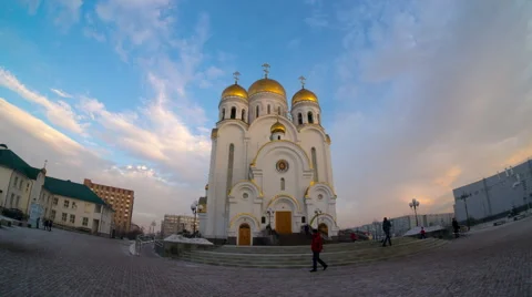 Church of the nativity, krasnoyarsk, hyperlapse Stock Footage 45804714