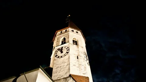 Church at night Stock Footage 11880763