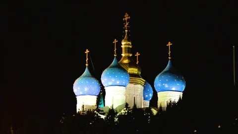 Church at night Stock Footage 81067756