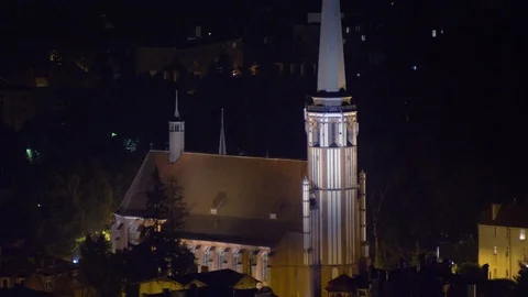 Church by night Stock Footage 93108960