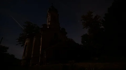 Church at night - time lapse Stock Footage 124094357
