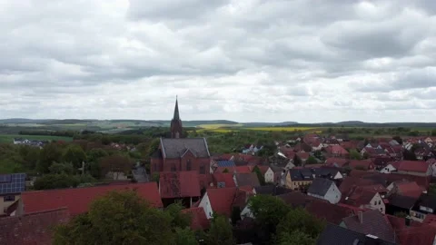Church in an old german red brick town Stock Footage 154514612