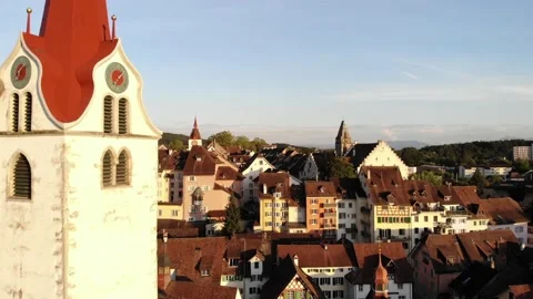 Church in the Oldtown. Sunset. Stock Footage 138435871
