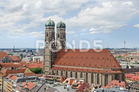 Church of our blessed Lady, Marienplatz, Munich Stock Photos