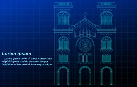 Church outline. Stock Illustration