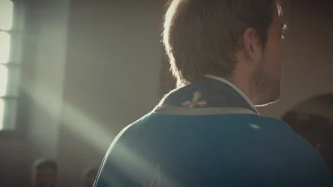 Church Package 9 | close up back pastor worship holding paper speaking in church Stock Footage 119158071