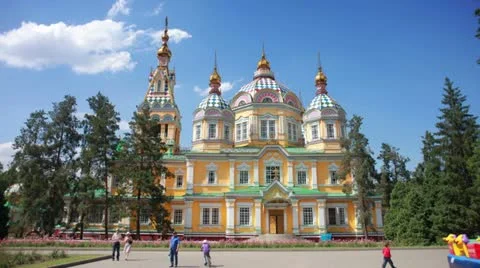 Church in the park Stock Footage 11154376