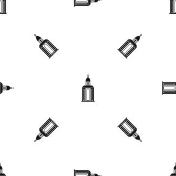 Church pattern seamless black Stock Illustration
