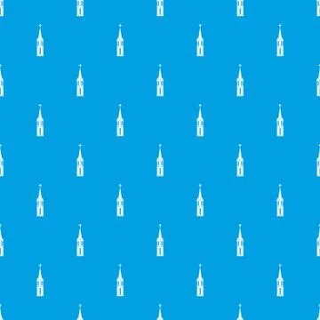 Church pattern seamless blue 스톡 일러스트