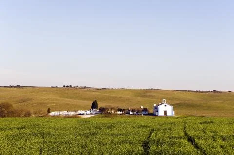 Church in the plain Stock Photos