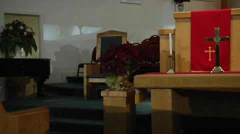 Church pulpit 스톡 동영상 20496634