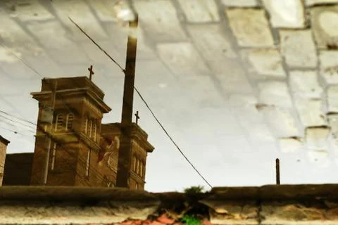 Church Reflection in Water Stock Photos