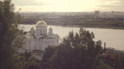 Church, River, bridge Video stock 54186450