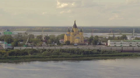 Church on the river Video stock 54186436