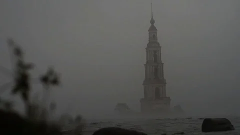 Church on the river Stock Footage 77747289