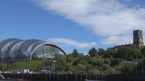 Church on river7s Stock-Footage 82421337