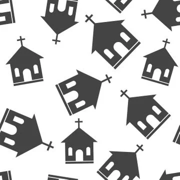 Church sanctuary seamless pattern background. Business flat vector illustrati Illustrazione stock
