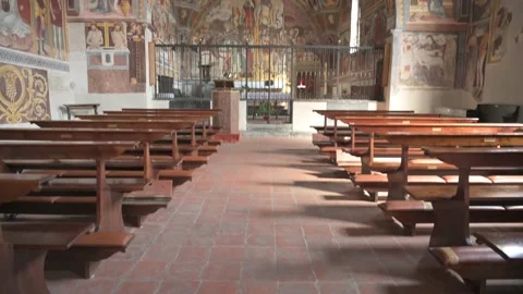Church of Santa Maria Assunta and paiting Stock Footage