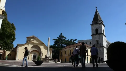 Church of Santa Sofia (St. Sophia) an UNESCO World Heritage Site in Benevento Stock Footage 86231147