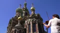 Church of the Savior on Blood in St. Petersburg. Violinist. 4K. 4k or 4k+ Resolution