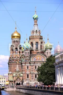 Church of the Savior on Blood - very famous landmark in Saint Pe Stock Photos