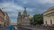 Church Of The Savior On Spilled Blood Timelapse Hyperlapse Stock Footage