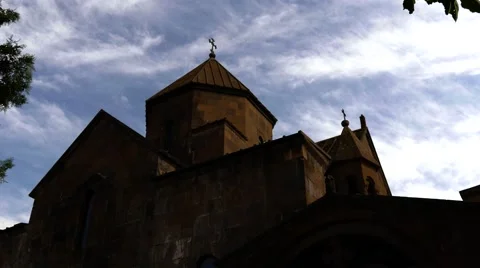 Church With Scary Clouds Stock Footage 56592720