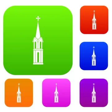 Church set collection Illustrazione stock