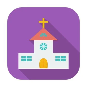 Church single flat icon. Stock Illustration