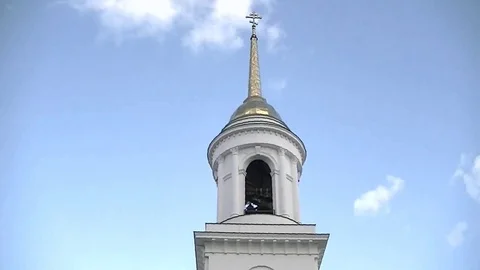 Church - sky - clouds – timelapse 스톡 동영상 73827631